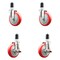 Service Caster 5 Inch 316SS Red Poly Swivel 1-1/2 Inch Expanding Stem Caster Brake SCC, 2PK SS316EX20S514-PPUB-RED-2-TLB-2-112 - alternate 1